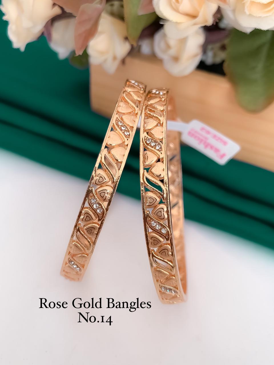 Rose Gold Fancy Designer Bangles 3 Wholesale Market In Surat
